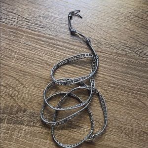 Grey and clear crystal wrap bracelet.